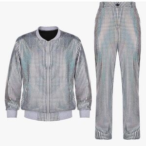 Holograph Pattern Jacket And Pants
